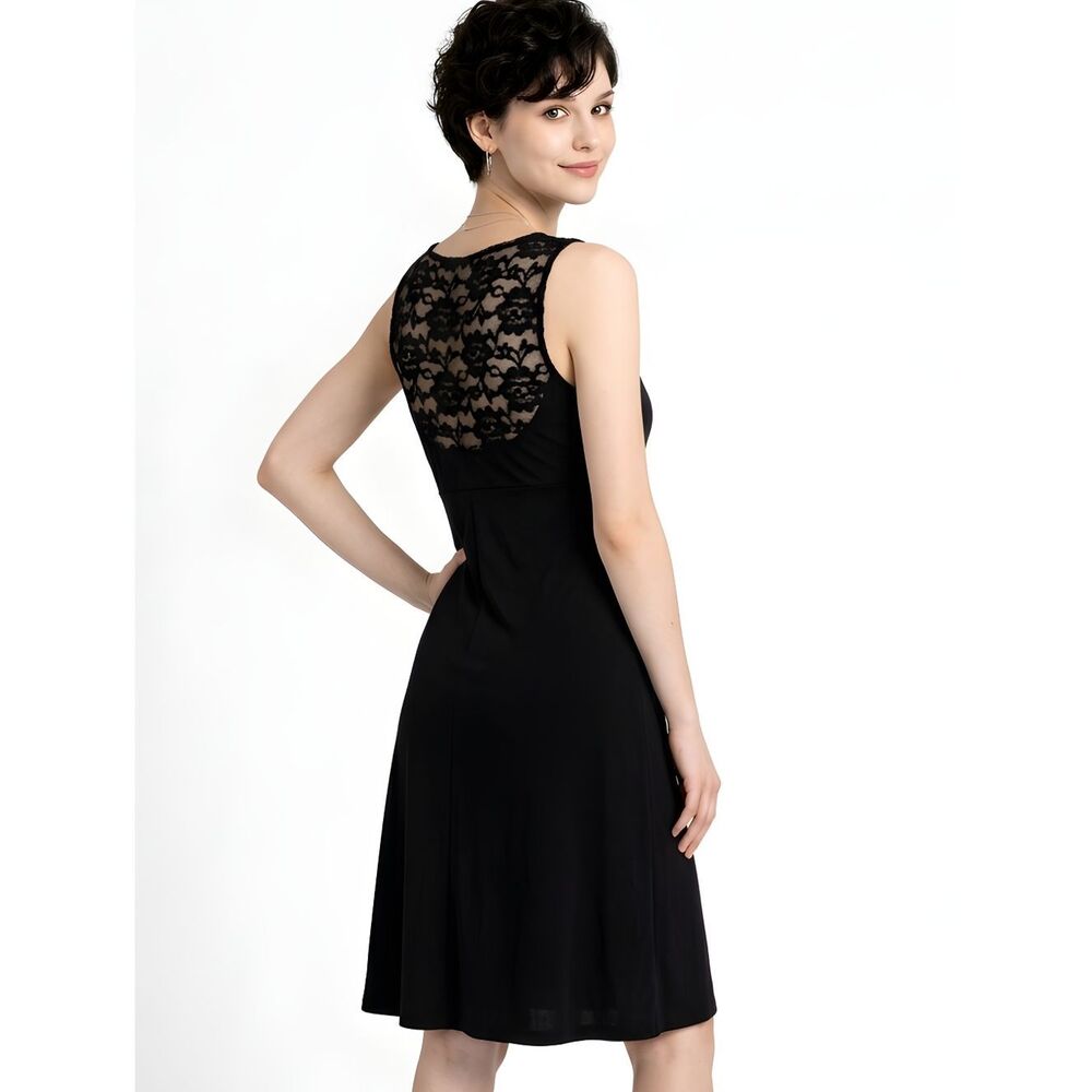 Isaac Mizrahi For Target Black Surplice V-neck Lace Sleeveless Dress Size M
